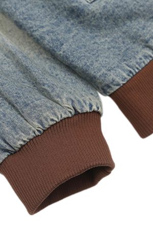 Concert Outfit Alphabet Patch Embroidered Quilted Denim Bomber Jacket