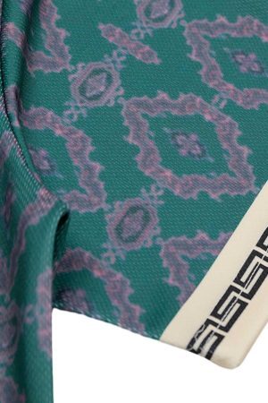 Concert Outfit Always Strive Green Patterned Jersey V-Neck T-Shirt