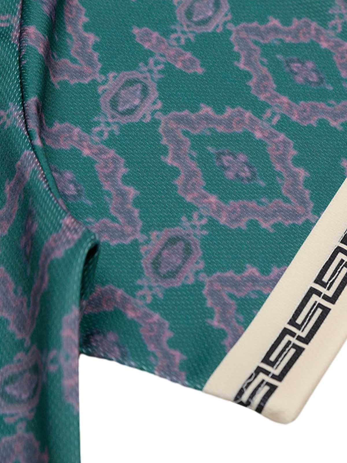 Concert Outfit Always Strive Green Patterned Jersey V-Neck T-Shirt Concert Outfit Always Strive Green Patterned Jersey V-Neck T-Shirt