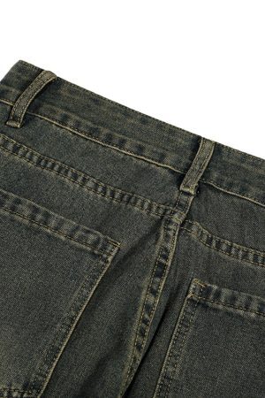 Concert Outfit American Distressed Retro Multi-Pocket Workwear Washed Jeans