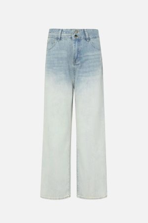 Concert Outfit American Gradient Bleach Wash Vintage Jeans