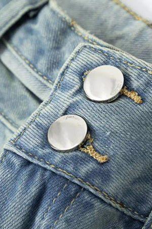 Concert Outfit American Gradient Bleach Wash Vintage Jeans