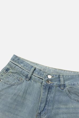 Concert Outfit American Gradient Bleach Wash Vintage Jeans