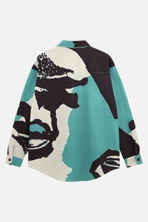 Concert Outfit American Graffiti Abstract Portrait Seersucker Shirt