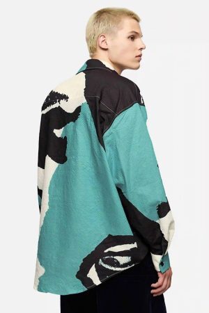 Concert Outfit American Graffiti Abstract Portrait Seersucker Shirt