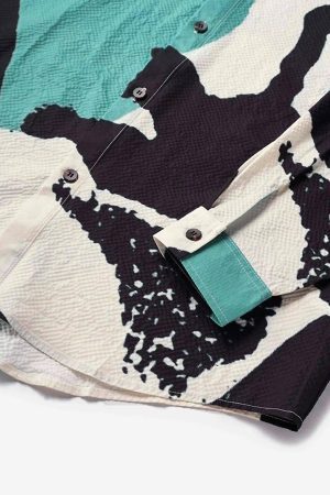 Concert Outfit American Graffiti Abstract Portrait Seersucker Shirt