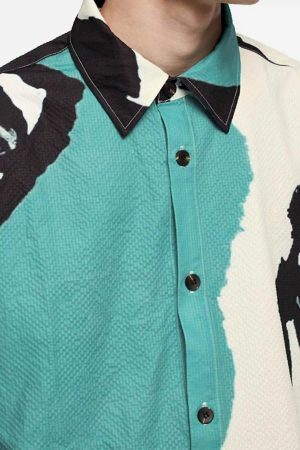 Concert Outfit American Graffiti Abstract Portrait Seersucker Shirt