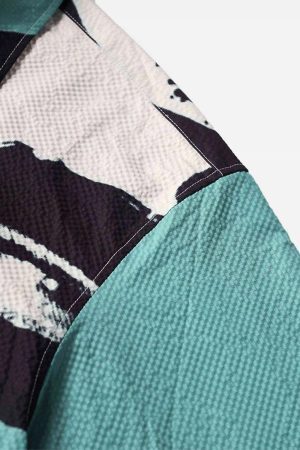 Concert Outfit American Graffiti Abstract Portrait Seersucker Shirt