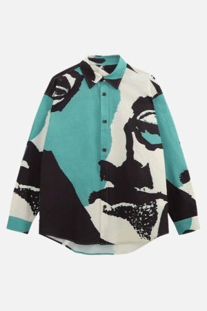 Concert Outfit American Graffiti Abstract Portrait Seersucker Shirt