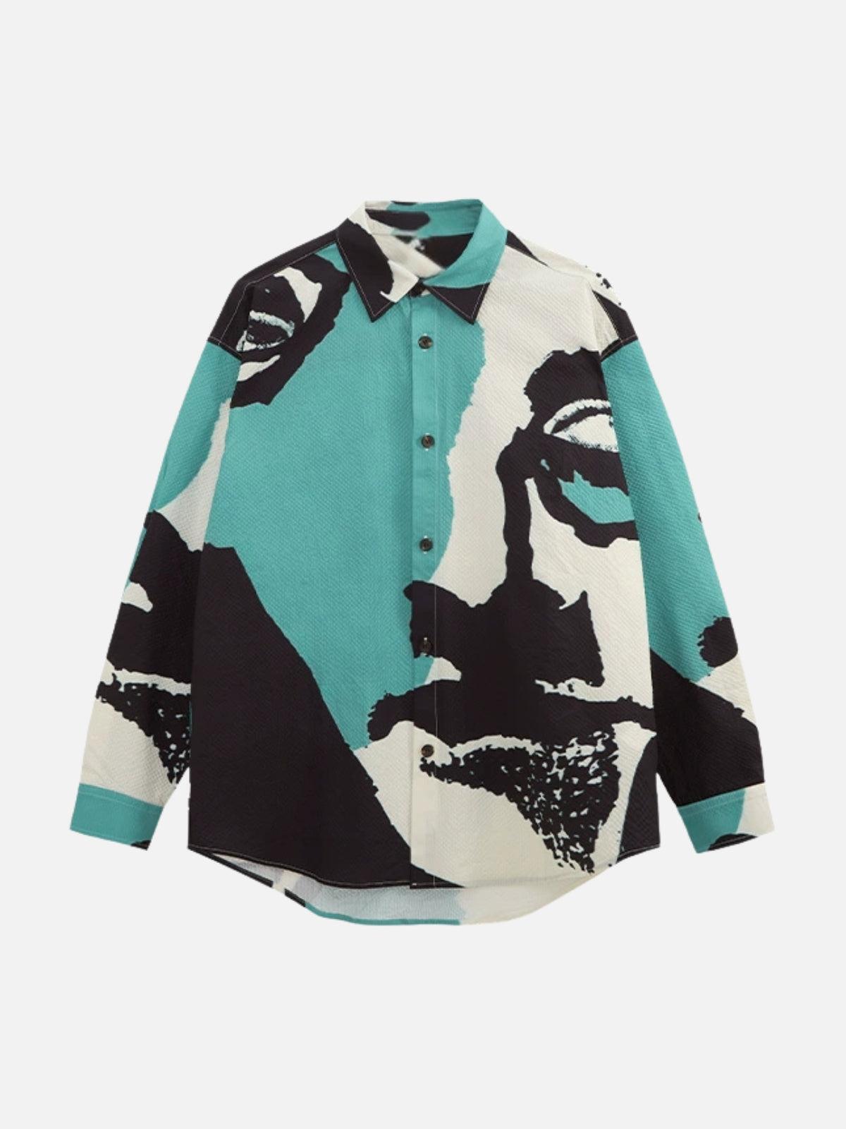 Concert Outfit American Graffiti Abstract Portrait Seersucker Shirt Concert Outfit American Graffiti Abstract Portrait Seersucker Shirt