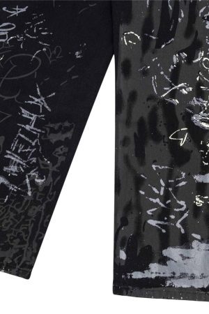 Concert Outfit American Graffiti Letter Print Jeans