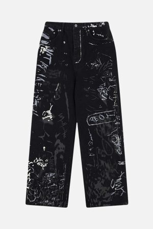 Concert Outfit American Graffiti Letter Print Jeans