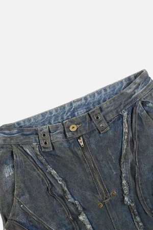 Concert Outfit American Heavy Duty Wasteland Style Work Jeans