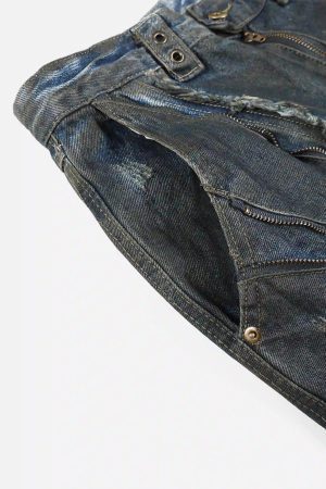 Concert Outfit American Heavy Duty Wasteland Style Work Jeans