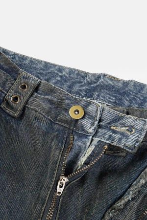 Concert Outfit American Heavy Duty Wasteland Style Work Jeans