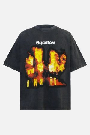 Concert Outfit American High Street Burning Hip Hop T-Shirt