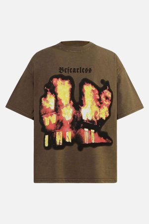 Concert Outfit American High Street Burning Hip Hop T-Shirt