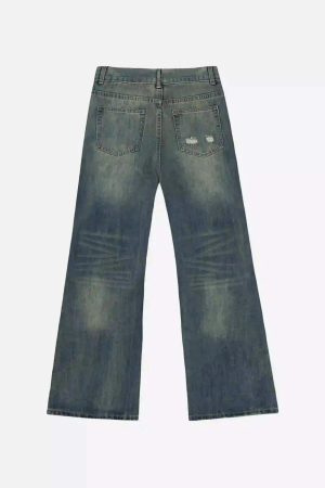 Concert Outfit American High Street Graffiti Washed Jeans