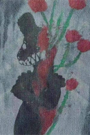 Concert Outfit American High Street Graffiti Washed Jeans