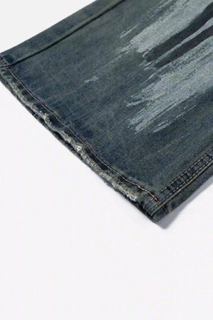 Concert Outfit American High Street Graffiti Washed Jeans