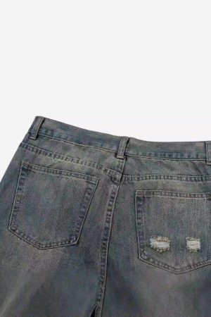 Concert Outfit American High Street Graffiti Washed Jeans