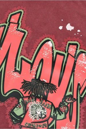 Concert Outfit American Hip-Hop Graffiti Distressed Hooded Hoodie