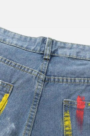 Concert Outfit American Hip-Hop Painted Personalized Jeans