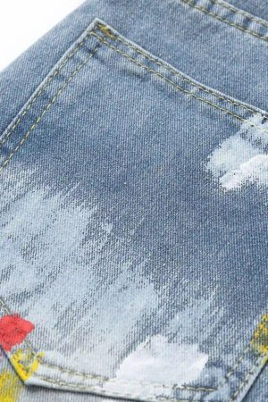 Concert Outfit American Hip-Hop Painted Personalized Jeans