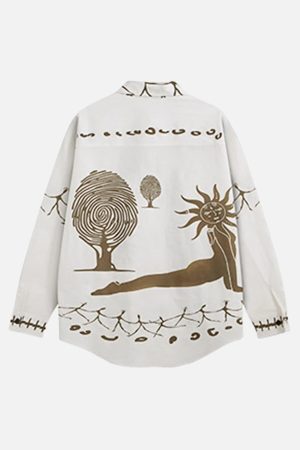 Concert Outfit American Mayan Abstract Mural Shirt