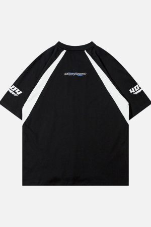 Concert Outfit American Patchwork Vintage Lapel T-Shirt