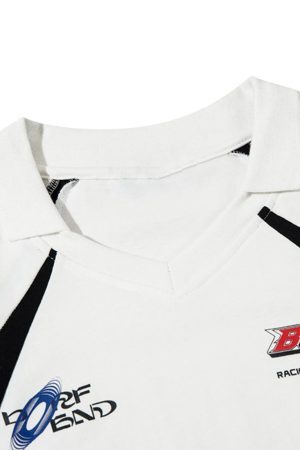 Concert Outfit American Patchwork Vintage Lapel T-Shirt