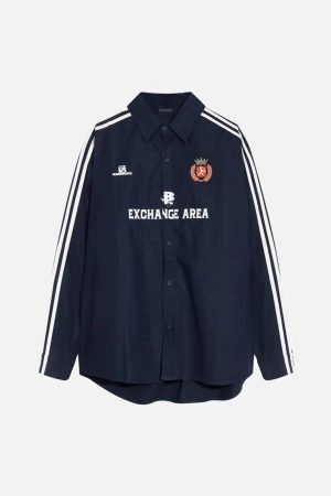 Concert Outfit American Retro College Style Lapel Long-Sleeved Shirt