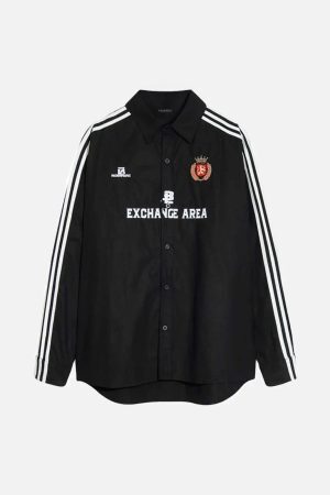 Concert Outfit American Retro College Style Lapel Long-Sleeved Shirt