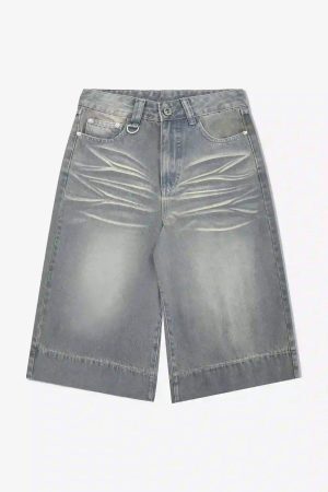 Concert Outfit American Retro Cropped Denim Jorts