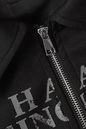 Concert Outfit American Retro Distressed Letter Print Jacket