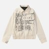 Concert Outfit American Retro Distressed Letter Print Jacket