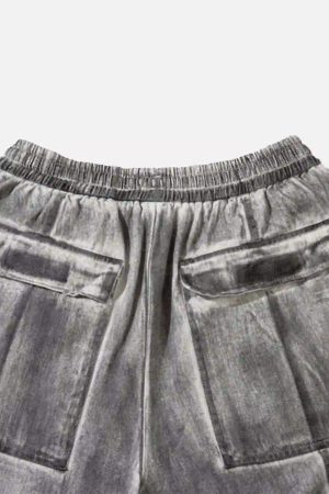 Concert Outfit American Retro Distressed Multi-Pocket Cargo Shorts