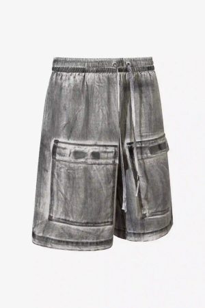 Concert Outfit American Retro Distressed Multi-Pocket Cargo Shorts