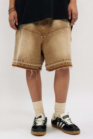 Concert Outfit American Retro Distressed Washed Denim Shorts