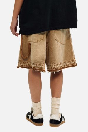 Concert Outfit American Retro Distressed Washed Denim Shorts