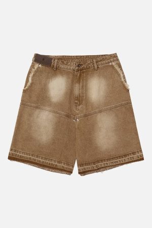 Concert Outfit American Retro Distressed Washed Denim Shorts