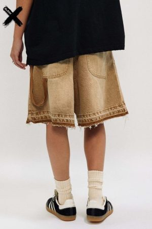 Concert Outfit American Retro Distressed Washed Denim Shorts