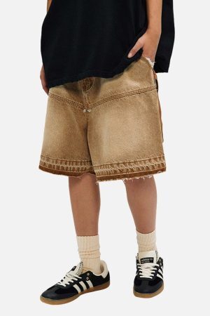 Concert Outfit American Retro Distressed Washed Denim Shorts