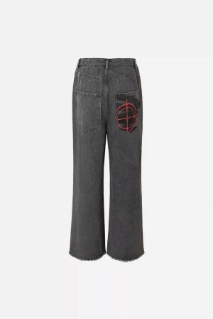 Concert Outfit American Retro Embroidered Dopamine Jeans