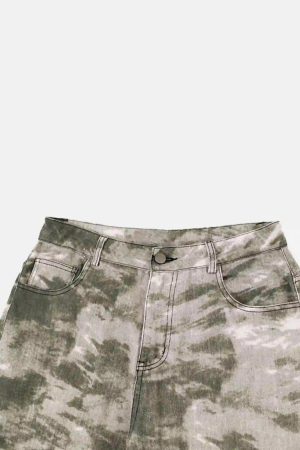 Concert Outfit American Retro Flared Camouflage Pants