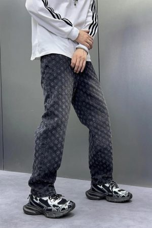 Concert Outfit American Retro Floral Personalized Jeans