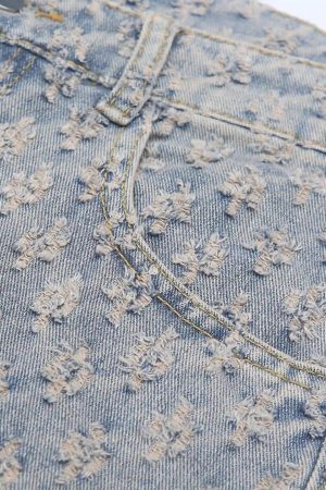 Concert Outfit American Retro Floral Personalized Jeans