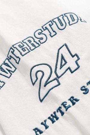 Concert Outfit American Retro Letter Patch Short-Sleeved Shirt