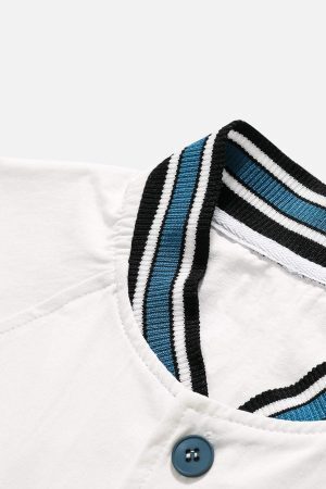 Concert Outfit American Retro Letter Patch Short-Sleeved Shirt