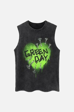 Concert Outfit American Retro Love Graffiti Vests